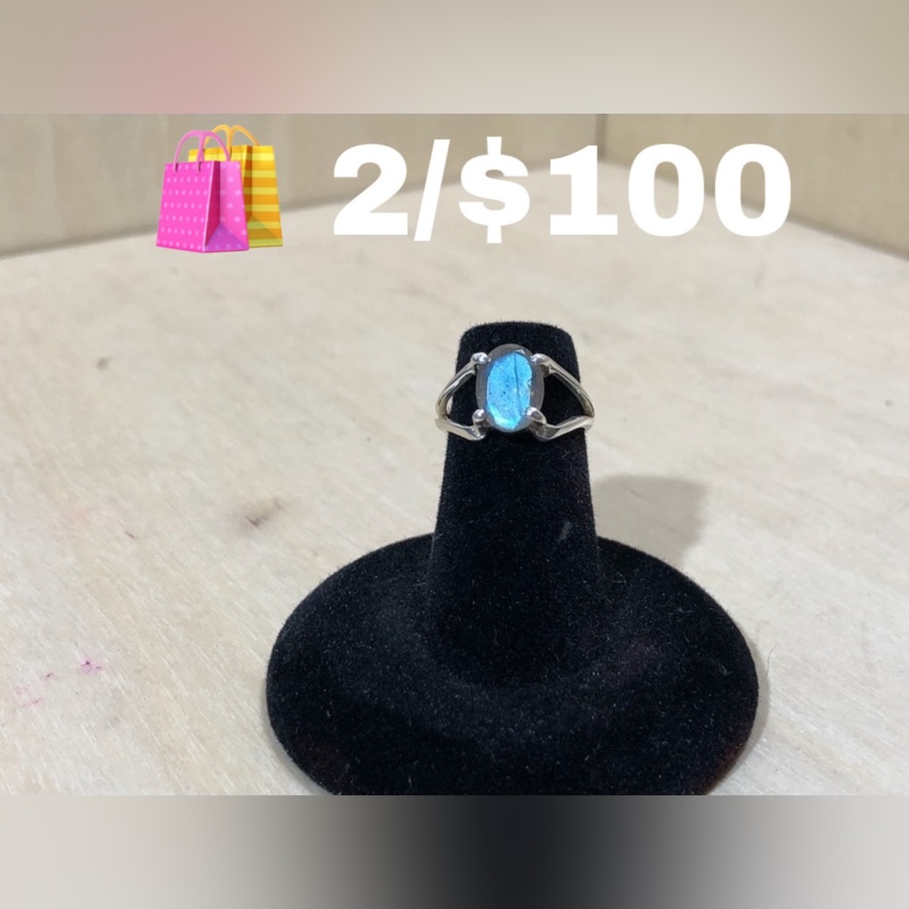 Labradorite Solid Sterling Statement Ring - image 1